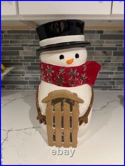 2014 Bath & Body Works 16 Ceramic Snowman Luminary Candle Holder with Box