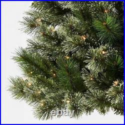 2022 US 7.5FT Slim Virginia Pine Artificial Christmas Tree WithAtmosphere Lights