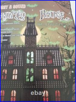 2023 Cracker Barrel Animated Light up Haunted House Mansion Projection Sound NEW