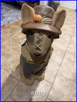 2026 Home Depot 2.5 Ft Bull Terrier Scarecrow Halloween Dog Blow Mold LED