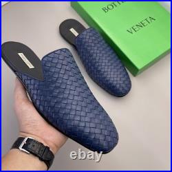 2026 mens leather flat outdoor snadals mule silppers lazy shoes sz44