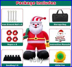 20FT Christmas Inflatables Huge Santa 2025 NEW LED Outdoor Decoration