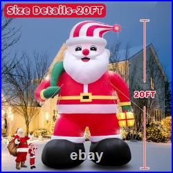 20FT Christmas Inflatables Huge Santa 2025 NEW LED Outdoor Decoration