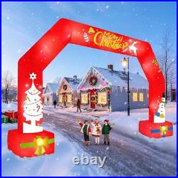 20FT Long Christmas Inflatable Giant Red Arch Build-in LEDs Blow Up Yard Décor