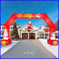 20FT Long Christmas Inflatable Giant Red Arch Build-in LEDs Blow Up Yard Décor