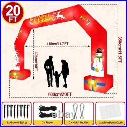 20FT Long Christmas Inflatable Giant Red Arch Build-in LEDs Blow Up Yard Décor