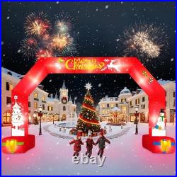 20FT Long Christmas Inflatable Giant Red Arch Build-in LEDs Blow Up Yard Décor