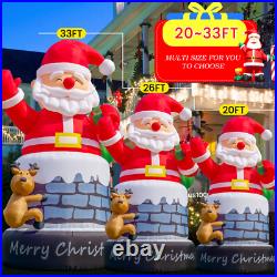20 26 33 40FT Giant Christmas Inflatable Santa Claus Blow Up Outdoor Decoration