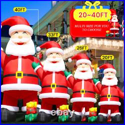 20/26/33/40FT Giant Premium Christmas Inflatable Santa Claus Xmas Decor & Blower