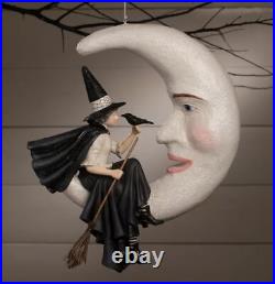 20 Bethany Lowe BeWitched Crow Moon Witch Hanging Figure Retro Halloween Decor 20 Bethany Lowe BeWitched Crow Moon Witch Hanging Figure Retro Halloween Decor