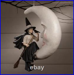20 Bethany Lowe BeWitched Crow Moon Witch Hanging Figure Retro Halloween Decor 20 Bethany Lowe BeWitched Crow Moon Witch Hanging Figure Retro Halloween Decor