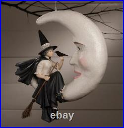 20 Bethany Lowe BeWitched Crow Moon Witch Hanging Figure Retro Halloween Decor 20 Bethany Lowe BeWitched Crow Moon Witch Hanging Figure Retro Halloween Decor
