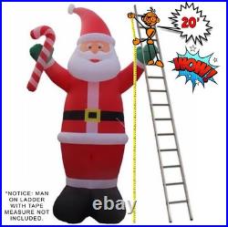 20 FT Inflatable Santa with Candy Cane NEW IN BOX Christmas Yard Decoration XMAS