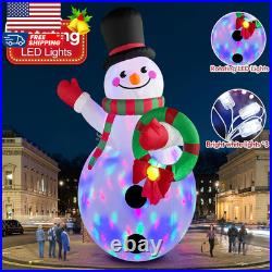 20 FT Tall Christmas Inflatables Snowman Built-In Rotating LED Lights Outdoor