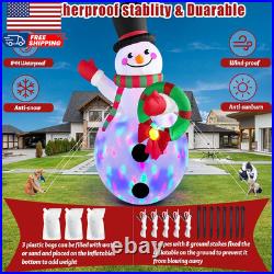 20 FT Tall Christmas Inflatables Snowman Built-In Rotating LED Lights Outdoor