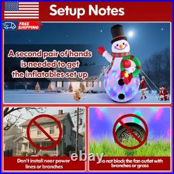 20 FT Tall Christmas Inflatables Snowman Built-In Rotating LED Lights Outdoor