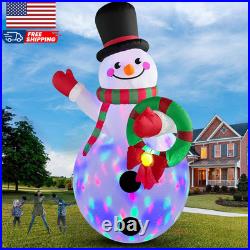 20 FT Tall Christmas Inflatables Snowman Built-In Rotating LED Lights Outdoor