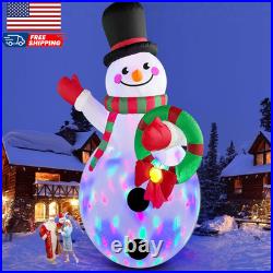 20 FT Tall Christmas Inflatables Snowman Built-In Rotating LED Lights Outdoor