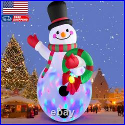 20 FT Tall Christmas Inflatables Snowman Built-In Rotating LED Lights Outdoor