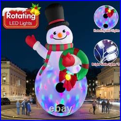 20 FT Tall Christmas Inflatables Snowman Built-in Rotating LED Lights Outdoor