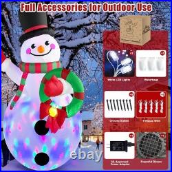 20 FT Tall Christmas Inflatables Snowman Built-in Rotating LED Lights Outdoor