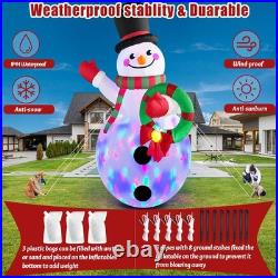 20 FT Tall Christmas Inflatables Snowman Built-in Rotating LED Lights Outdoor