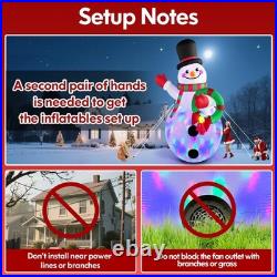 20 FT Tall Christmas Inflatables Snowman Built-in Rotating LED Lights Outdoor