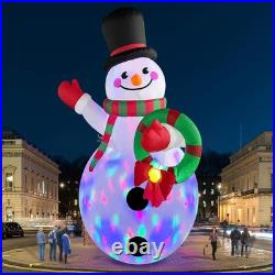 20 FT Tall Christmas Inflatables Snowman Built-in Rotating LED Lights Outdoor