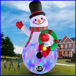 20 FT Tall Christmas Inflatables Snowman Built-in Rotating LED Lights Outdoor