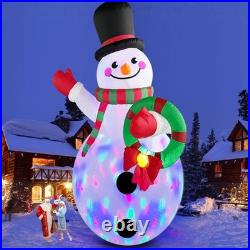 20 FT Tall Christmas Inflatables Snowman Built-in Rotating LED Lights Outdoor