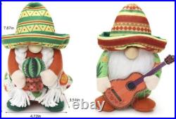 20 Set 2pc Holiday Plush Mexican Fiesta Gnome Cinco de Mayo Face Doll Wholesale
