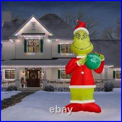 20 ft. Giant-Sized LED Grinch in Santa Suit Christmas Airblown Inflatable