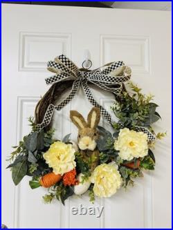22 Easter Bunny Spring Wreath McKenzie Childs Ribbon Door Decor