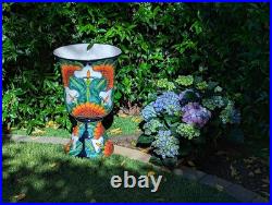 22 Tall Sunflower Lily Planter Handmade Talavera Ceramic Mexican Pottery