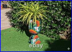 22 Tall Sunflower Lily Planter Handmade Talavera Ceramic Mexican Pottery