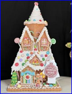 22 in SugarPlum Dreams Gingerbread House Light Up Ice Cream Christmas Decor 22 in SugarPlum Dreams Gingerbread House Light Up Ice Cream Christmas Decor