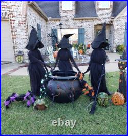 22in Black Halloween Giant Blow Mold Cauldron Statue Haunted House Outdoor Decor