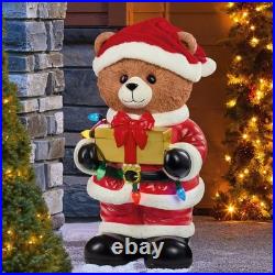 23.6 2-in-1 Holiday Bear Greeter, Halloween Ghost & Santa LED Light Figurine
