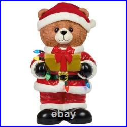 23.6 2-in-1 Holiday Bear Greeter, Halloween Ghost & Santa LED Light Figurine