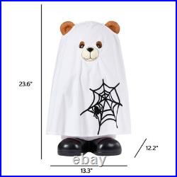 23.6 2-in-1 Holiday Bear Greeter, Halloween Ghost & Santa LED Light Figurine