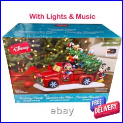 23cm Disney Mickey Mouse Minnie Pluto Christmas Truck with Music and LED Lights 23cm Disney Mickey Mouse Minnie Pluto Christmas Truck with Music and LED Lights