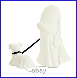24 Ghost Walking Dog Blow Mold Lighted Halloween LED Outdoor Yard Decor
