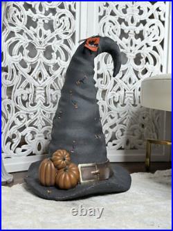 24 Halloween Extra Large Resin Witch Hat in Stitches WithPumpkins