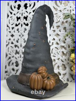 24 Halloween Extra Large Resin Witch Hat in Stitches WithPumpkins