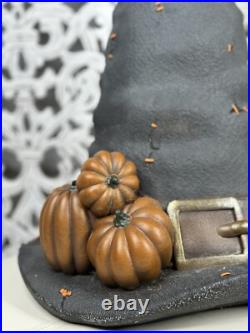 24 Halloween Extra Large Resin Witch Hat in Stitches WithPumpkins