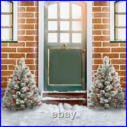 24 Inch Outdoor Christmas Tree Frosted Urn Filler 2 Set, Pre-lit Artificial X