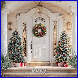 24 Pre-Lit Christmas Wreath for Front Door with Lights