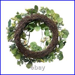 24 Spring Botanical Artificial Mixed Berry Wreath Realistic Natural Silk Floral