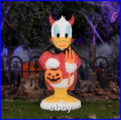 24 Tall DISNEY DONALD DUCK IN DEVIL SUIT BLOW MOLD HALLOWEEN LIGHTED DECOR
