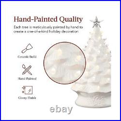 24in Extra Large Ceramic Christmas Tree, Pre-Lit Hand-Pa